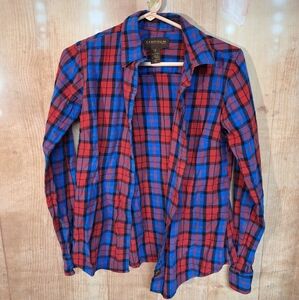 Red and Blue Plaid Button Down Shirt